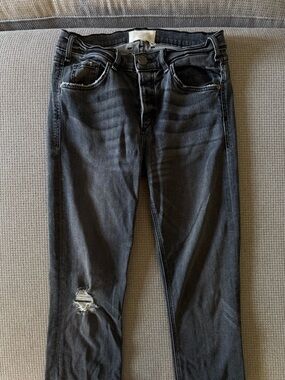 McGuire Denim Grey Distressed Ankle Jeans
